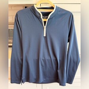 Women’s Tory Sport Navy w/white trim Performance Quarter-Zip, size Large,EUC